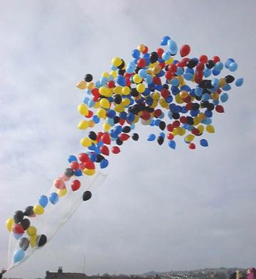 200 adet renkli uan balon brakma